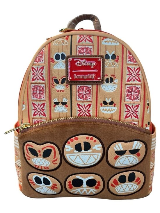 Loungefly Disney Moana Kakamora AOP Mini Backpack Tiki Coconut Island Fuzzy NWT